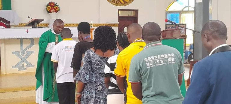 Fr. Cosmas donates computers to Bishop Edidio Sec School